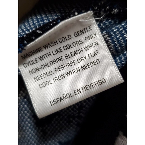 Style & Co Blue White Cotton Round Neck Long Sleeve Pullover Knit Sweater Small - Picture 8 of 8